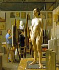 Jacob Collins Canvas Paintings - In the Atelier